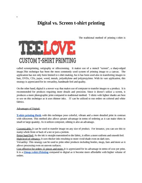 Calaméo Digital vs Screen t shirt printing