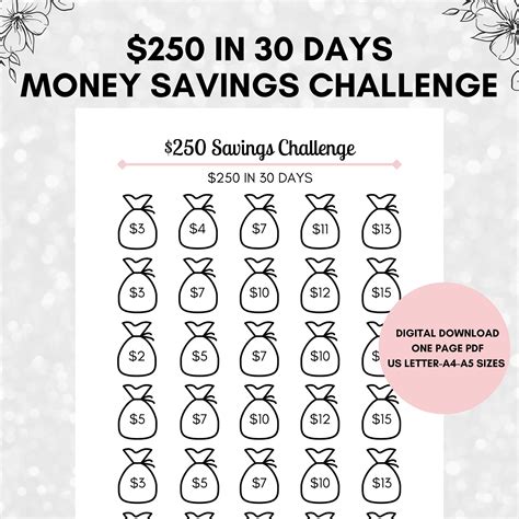 30 Day Challenge Printable To Save 100 Save 100 In 30 Days No Spend