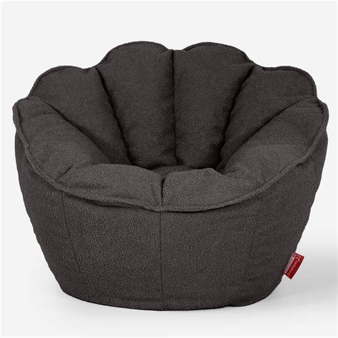 Lounge Pug Natalia Sacco Bean Bag Chair Boucle Graphite Grey Large Beanbags Big Bertha Original Uk