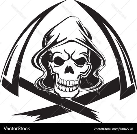 Tattoo design of a grim reaper with scythe Vector Image