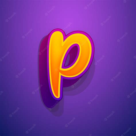 Premium Vector | A purple and yellow letter p with a purple background.