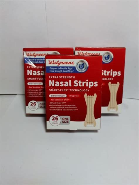 Walgreens Extra Strength Nasal Strips One Size Ea For Sale Online