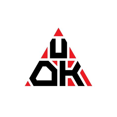 Uok Triangle Letter Logo Design With Triangle Shape Uok Triangle Logo