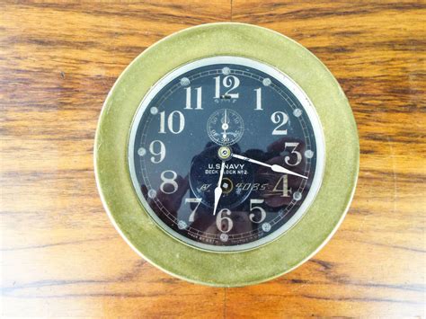 Vintage Ww2 Seth Thomas No 2 Deck Clock Brass 1940s Us Navy Wwii Usn