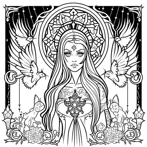 Premium Vector Coloring Book The Image Of A Princess With A Beautiful