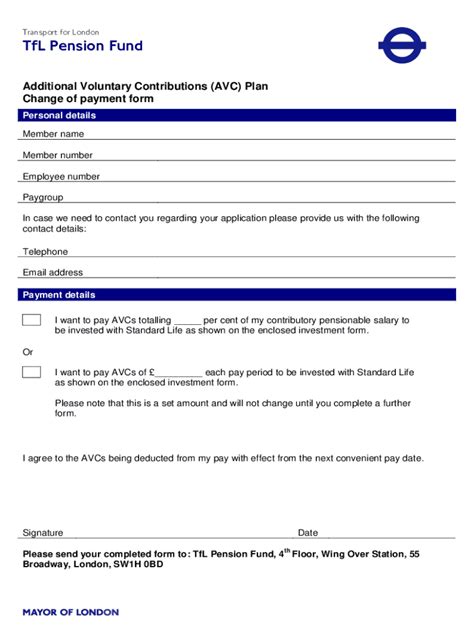 Fillable Online Avc Change Of Investment Form Fax Email Print Pdffiller