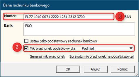 InsERT GT Jak wprowadzić i zweryfikować mikrorachunek podatkowy