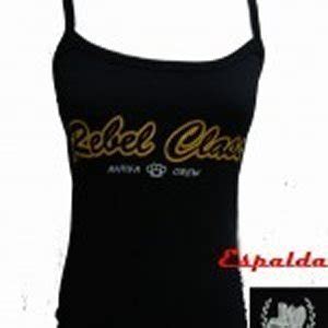 CAMISETA REBEL CLASS ANTIFA CREW TIRANTES FINOS NEGRA CHICA Potencial Hardcore