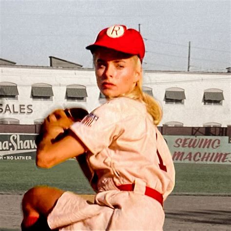 Rockford Peaches pitcher Ellen Sue Gotlander (Freddie Simpson) prepares ...