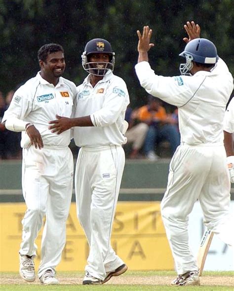 Muttiah Muralitharan Celebrates The Dismissal Of Mohammad Ashraful And