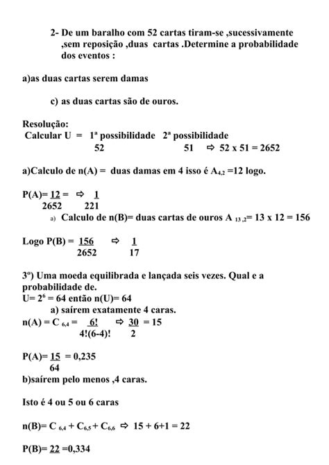 Espa O Amostral E Probabilidade Pdf