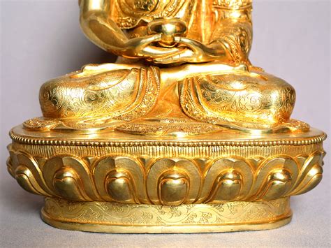 13 Amitabha Buddha Idol From Nepal Nepalese Gilded Copper Statue