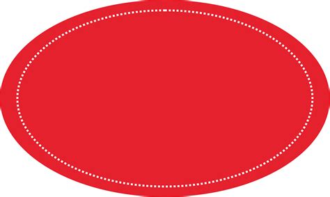 Red Color Oval Shape Sticker