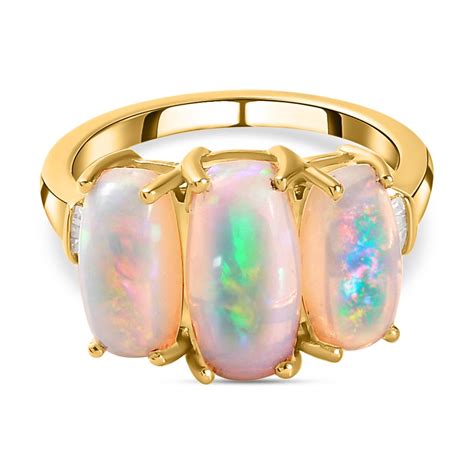 Nat Rlicher Thiopischer Welo Opal Ring Silber Gelbgold Vermeil