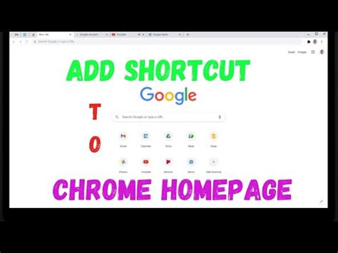 How To Add Shortcut To Google Chrome Homepage Youtube