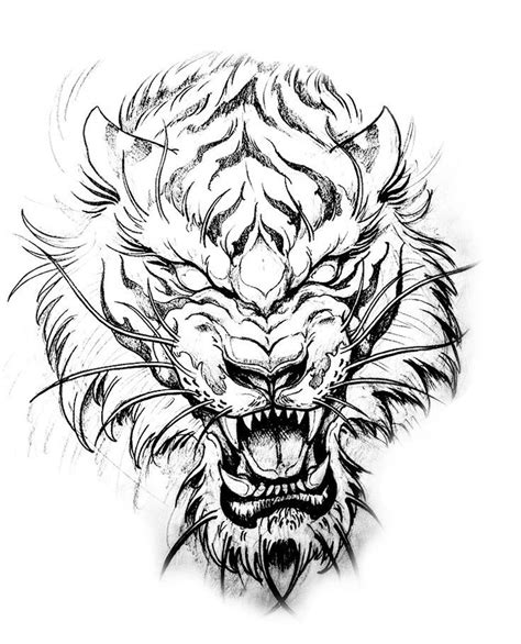 Эскиз тату тигр tattoo tiger em 2021 Viking símbolos tatuagem