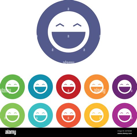 Laughing Emoticon Set Icons Stock Vector Image Art Alamy