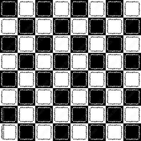 Chessboard With Dotted Frames Inside Vector Checker Board Seamless