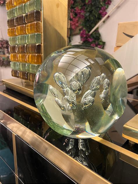 Murano Clear Glass Paperweight Air Bubbles Included 1960s For Sale At 1stdibs