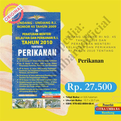 Jual Buku Undang Undang Ri No Tahun Tentang Perikanan Kota