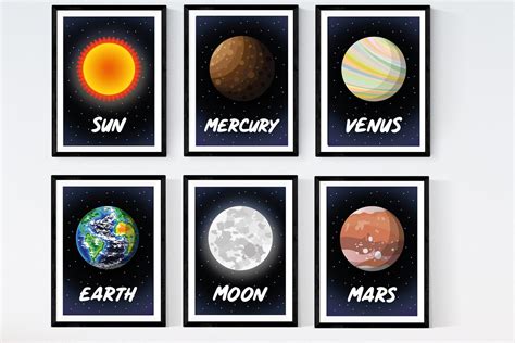 Solar System Art Prints 11 A4 High Quality Images Instant Digital ...