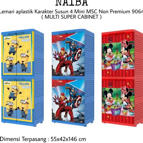 Jual Eln125 Lemari Pakaian Plastik Naiba Lemari Karakter Lemari Anak