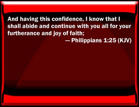 Philippians And Having This Confidence I Know That I Shall Abide