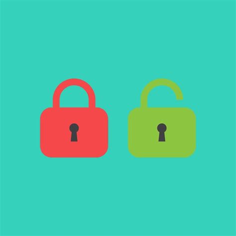 Premium Vector Locked And Unlocked Padlock Icon Vector Flat Design