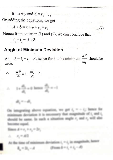 SOLUTION: Refraction through prism angle of minimum deviation deviation ...