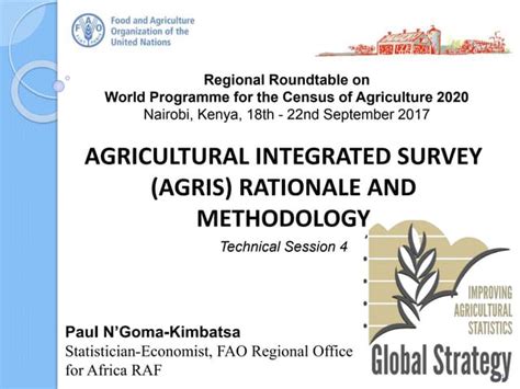 Agricultural Integrated Survey Agris Rationale And Methodology Ppt