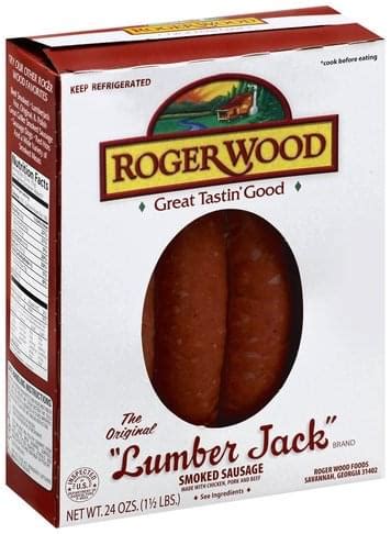 Roger Wood Smoked, Lumber Jack Sausage - 24 oz, Nutrition Information ...