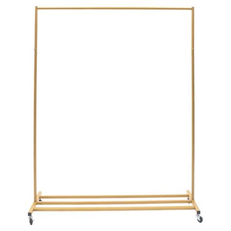 Yiyibyus Freestanding Gold Metal Rolling Clothes Rack Garment Rack