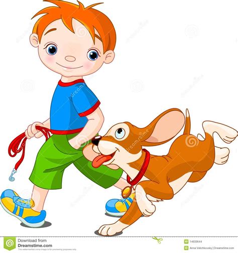 Boy walking a dog | Clipart Panda - Free Clipart Images