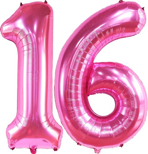 Giant Hot Pink 16 Balloon Number 40 Inch Hot Pink 16 Birthday