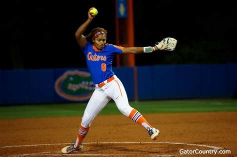 Florida Gators softball pitcher Aleshia Ocasio pitches against Texas A ...