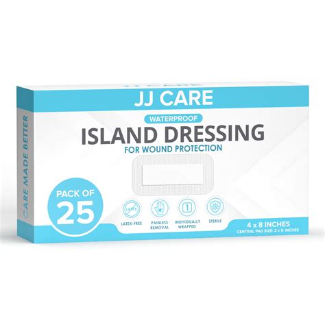 Jj Care Waterproof Adhesive Island Dressing Pack Of X