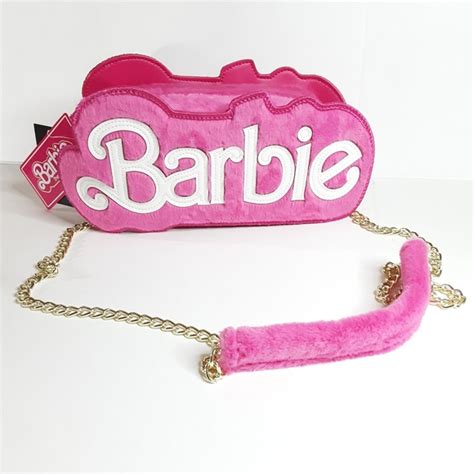 Hot Topic Bags Barbie Logo Fuzzy Mini Crossbody Bag Nwt Poshmark