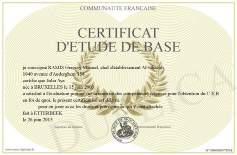 Certificat D Etude De Base