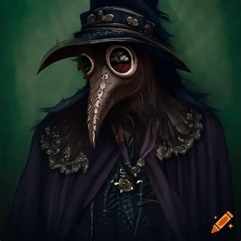 Steampunk Plague Doctor With Raven Feather Cloak On Craiyon