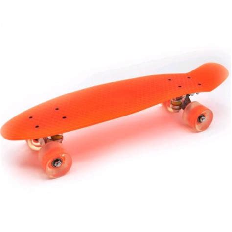 Скейт PENNY BOARD оранжевый (LED колеса ПУ ал. подв. (арт5356) ТМ ...