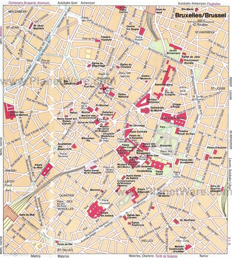 Tourist Map Of Brussels Printable - Printable Maps