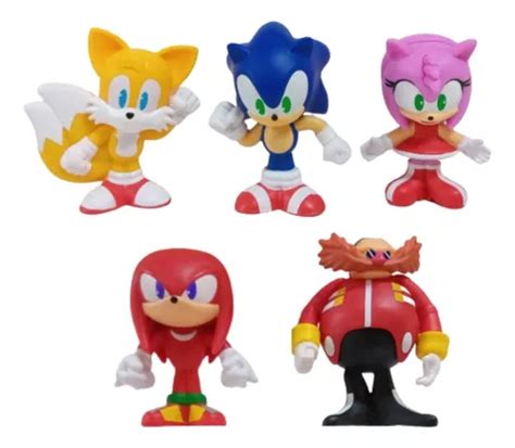 Kit Coleção 5 Bonecos Sonic Amy Tails Eggman Original Bk Frete grátis