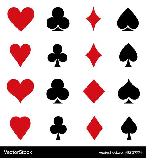 Collection of different playing cards symbols Vector Image