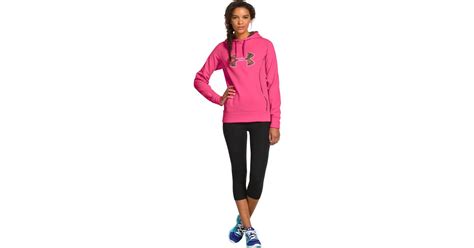 Under Armour Fleece Zip Up Hoodie In Pink Lyst