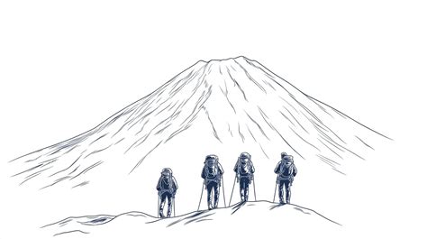 富士山 登山｜イラスト・フリー素材なら「シンテリ」