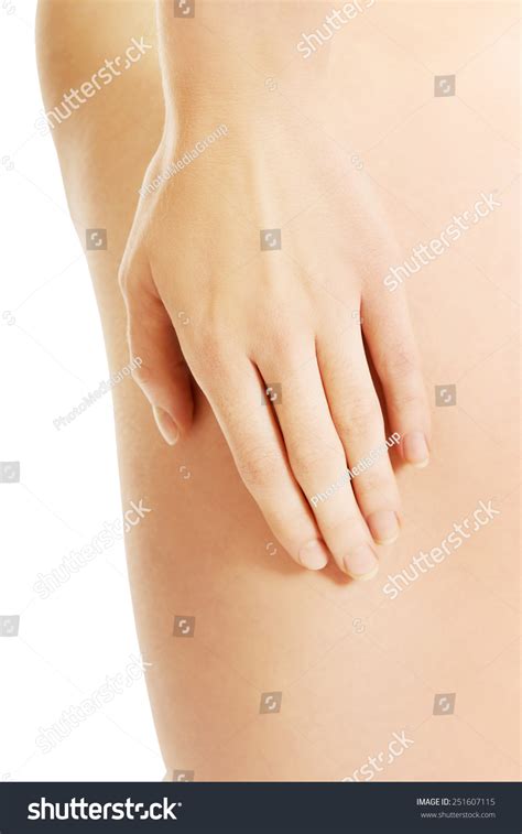 Side View Naked Woman Touching Her Stock Photo Edit Now
