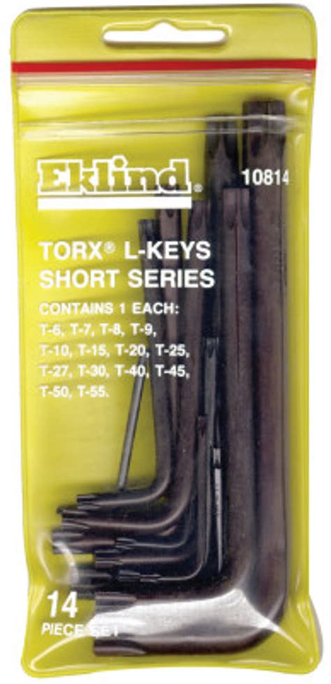 Eklind Tool 14 Pc Short Arm Torx L Key Set Wpouch 1set Aft Fasteners