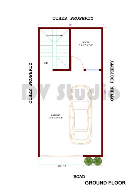 15' X 30' HOUSE PLAN WITH CAR PARKING Crazy3Drender, 43% OFF