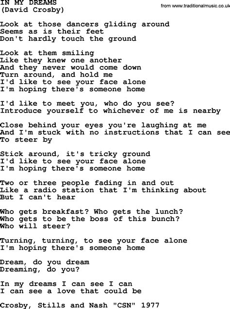 In My Dreams, by The Byrds - lyrics with pdf