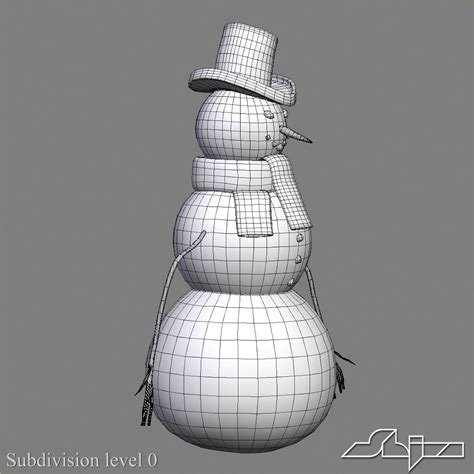 Снеговик 3 3D Модель $10 - .max .obj .fbx .3ds - Free3D
